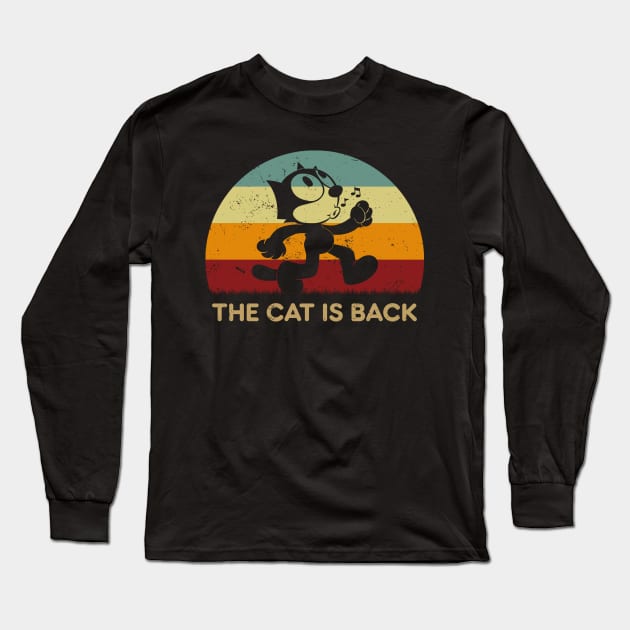 Retro Sunset - Felix The Cat Is Black Long Sleeve T-Shirt by GoodIdeaTees